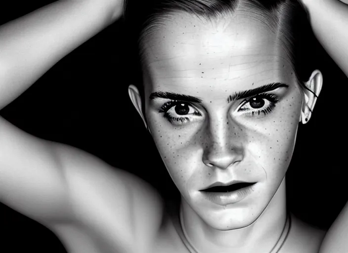 Image similar to mid shot portrait of emma watson with transparent skin, visible muscle and bones and veins and nerves and internal organs, in the style of david cronenberg, high fashion, id magazine, realistic, sharp focus, 8 k high definition, film photography, photo realistic, insanely detailed, by david kostic and stanley lau and artgerm