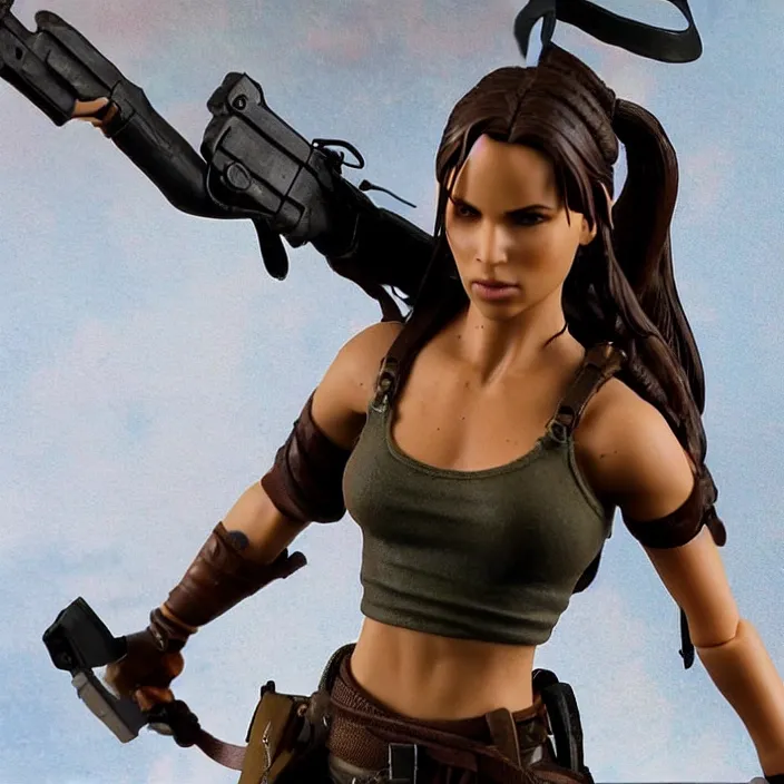 Image similar to a hot toys figure of lara croft, figurine, detailed product photo
