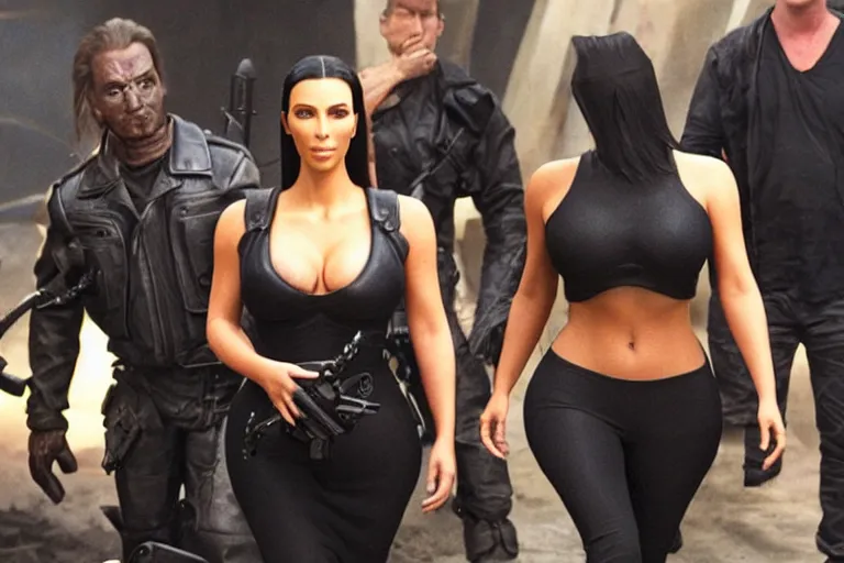 Image similar to VFX movie where Kim Kardashian plays the Terminator by James Cameron