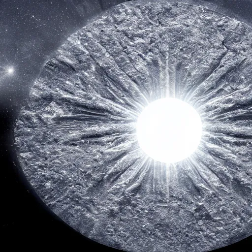 Prompt: a sun made of ice, space, 4K, realistic,