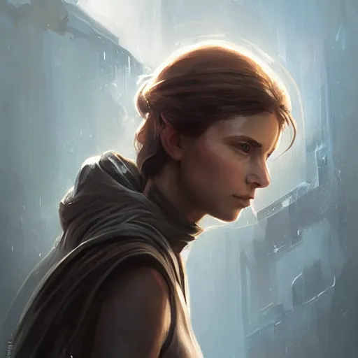 Image similar to portrait of a woman by greg rutkowski, jedi knight allana solo, straight brown hair, star wars expanded universe, she is about 2 0 years old, wearing the tactical gear of the galactic alliance, highly detailed portrait, digital painting, artstation, concept art, smooth, sharp foccus ilustration, artstation hq