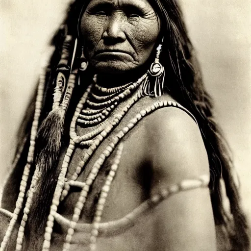 Prompt: vintage photo of a beautiful hopi woman by edward s curtis, photo journalism, photography, cinematic, national geographic photoshoot