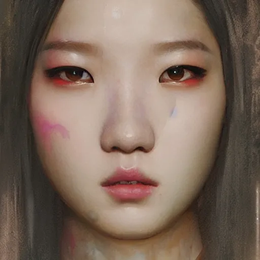 Image similar to jisoo of blackpink, hyperrealistic portrait, bladerunner street, art of elysium by jeremy mann and alphonse mucha, fantasy art, photo realistic, dynamic lighting, artstation, poster, volumetric lighting, very detailed face, 8 k, award winning