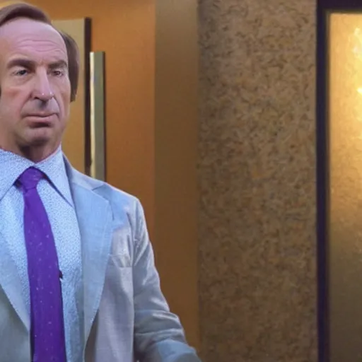 Prompt: saul goodman is an angel and he's visiting hell