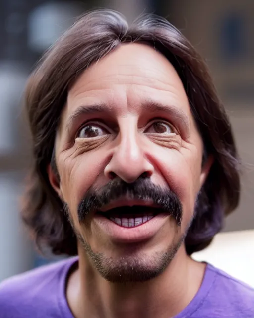 Image similar to pablo iglesias as a muppet. highly detailed felt. hyper real photo. 4 k.