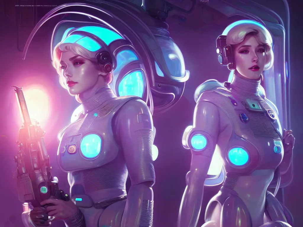 Prompt: portrait futuristic planet uranus police uniform female, in a future huge spaceship internal, neon light, ssci - fi and fantasy, intricate and very very beautiful and elegant, highly detailed, digital painting, artstation, concept art, smooth and sharp focus, illustration, art by tan zi and ayanamikodon and alphonse mucha and wlop