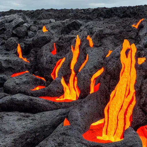 Prompt: bathing in lava