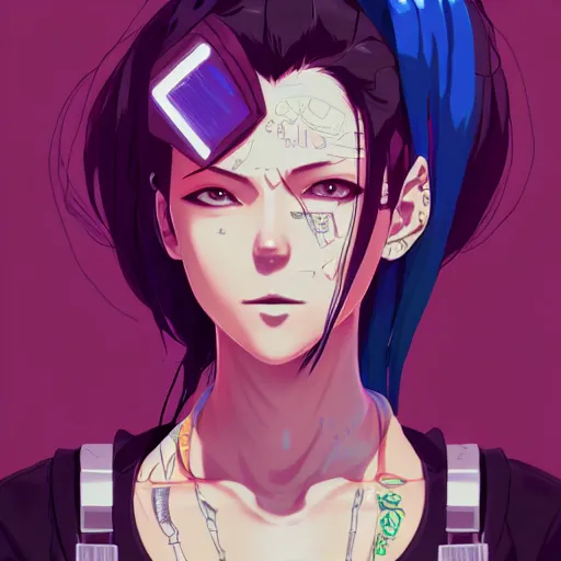 Prompt: portrait of a cyberpunk tattooed barmaid, anime, artstation, anime style, elegant, highly detailed, digital painting, concept art, smooth, sharp focus, illustration, art by studio ghibli, fujita goro, atey ghailan, tom whalen, jean giraud 8 k