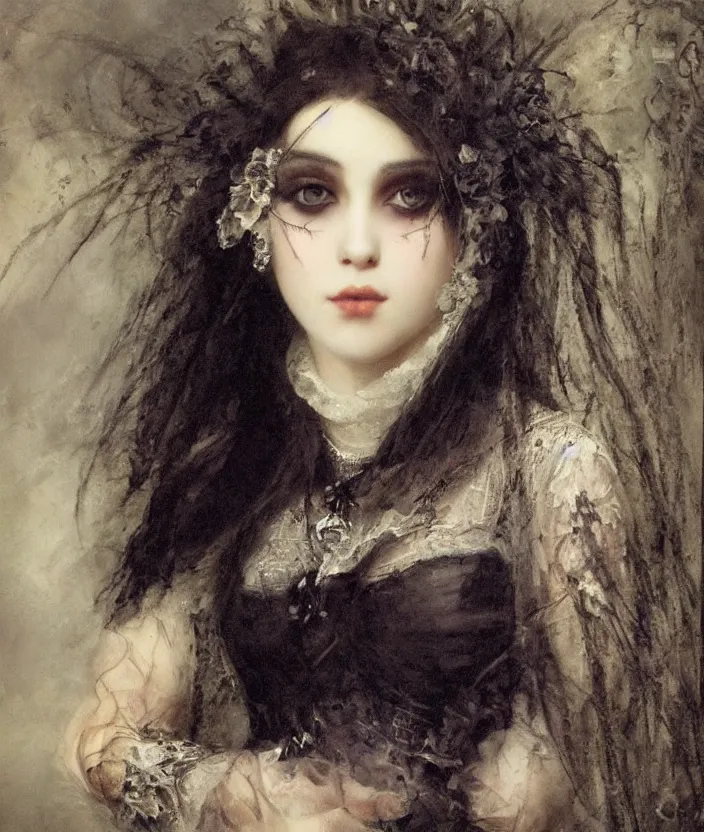 Prompt: gothic princess portrait by william - adolphe bouguerea, highly detailded