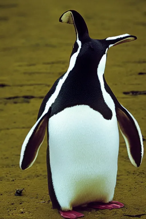 Image similar to penguin with rabbit ears, national geographic photograph