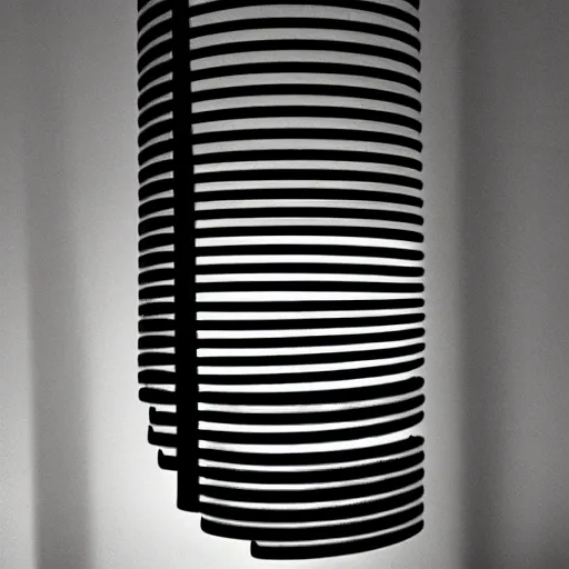 Prompt: A beautiful kinetic sculpture. I was born in a house with a million rooms, built on a small, airless world on the edge of an empire of light and commerce. zoetrope by Tony Conrad curvaceous