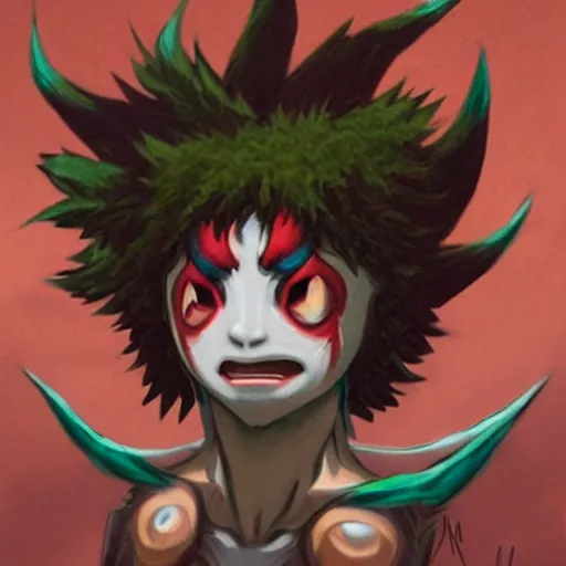 Prompt: Portrait of a Deku Spirit from Legend of Zelda