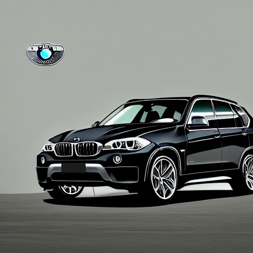 Image similar to bmw x 5 cover art like gta, digital art