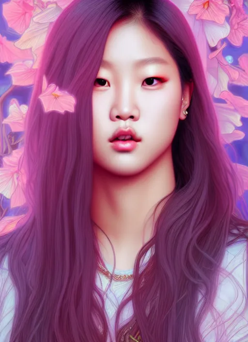 Image similar to jennie kim of blackpink, queen, tarot card, highly detailed, digital painting, smooth, sharp focus, illustration, ultra realistic, unreal engine, 8 k, art by artgerm and alphonse mucha