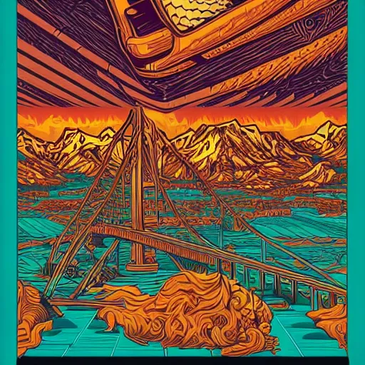 Image similar to vector artwork by Dan Mumford, detailed intricate colourful