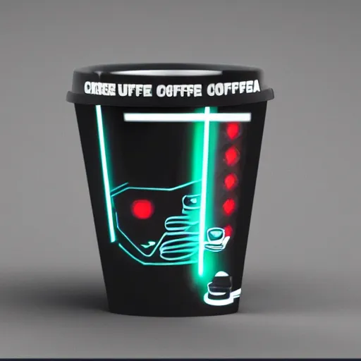 Prompt: cyberpunk coffee cup