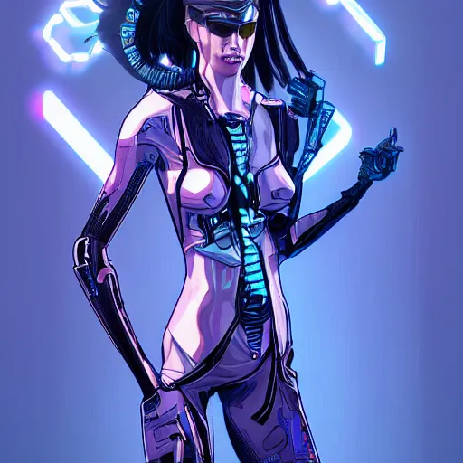 Prompt: cyberpunk banshee, sharp lines, digital, artstation, colored in