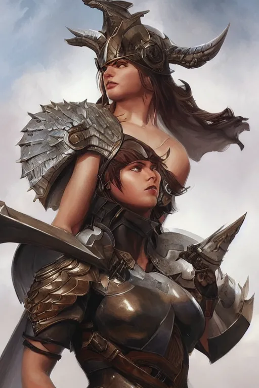 Image similar to amazon valkyrie athena, d & d, fantasy, portrait, highly detailed, headshot, digital painting, trending on artstation, concept art, sharp focus, illustration, art by artgerm and greg rutkowski and magali villeneuve