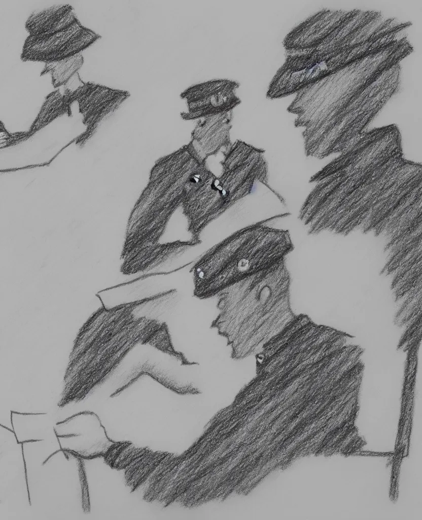 Image similar to cog video still frames of a drawing of a soldier writing a letter to home, in wwii, stop motion, minimal, black and white