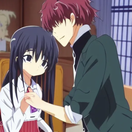 Image similar to cute anime girl bribing the district attorney, still from tv anime, Kyoto animation studio, high detail,