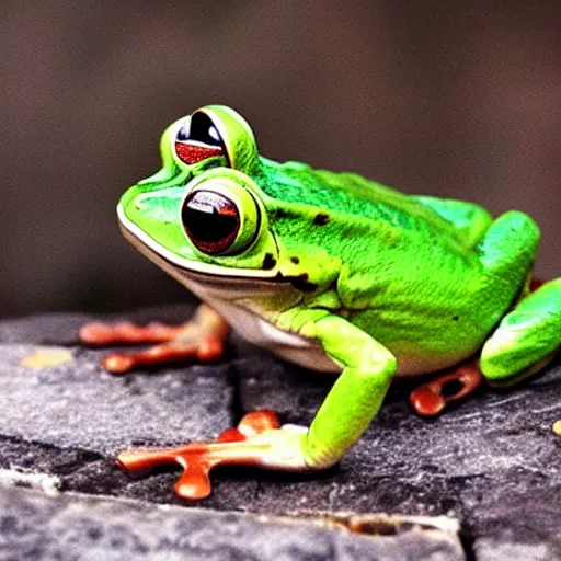 Prompt: incredibly handsome frog