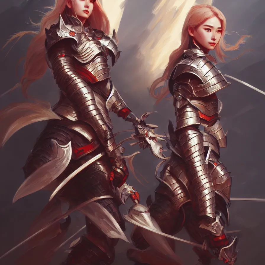 Image similar to portrait hero action pose of futuristic female knights of zodiac, chinese dragon concept art, d & d, highly detailed, digital painting, artstation, sharp focus, illustration, art by tan zi and ayanamikodon and alphonse mucha and wlop