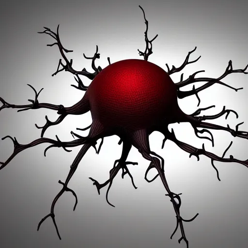 Image similar to a neuron, cell, 3D, Farid Ghanbari