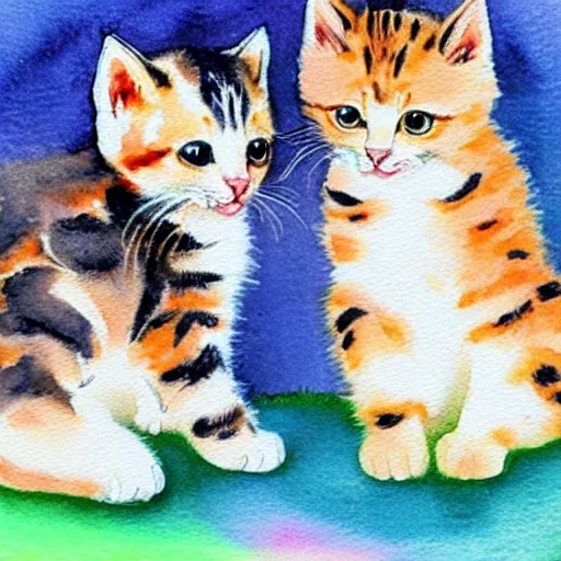 Prompt: cute kittens, watercolor, masterpiece!!!!!!!!!!!!!!!!