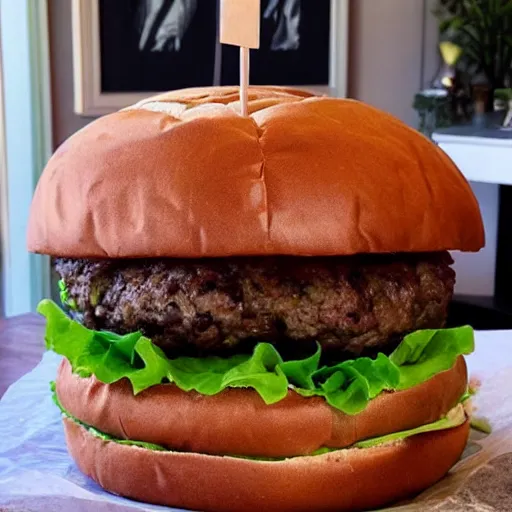 Image similar to the biggest burger of all time