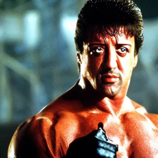 Prompt: Silvester Stallone as the Terminator