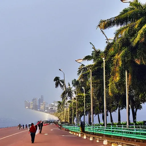 Image similar to marine drive : also known as the queen's necklace, marine drive is a 3 - kilometre - long promenade that offers stunning views of the arabian sea