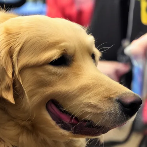 Image similar to golden retriever vaping