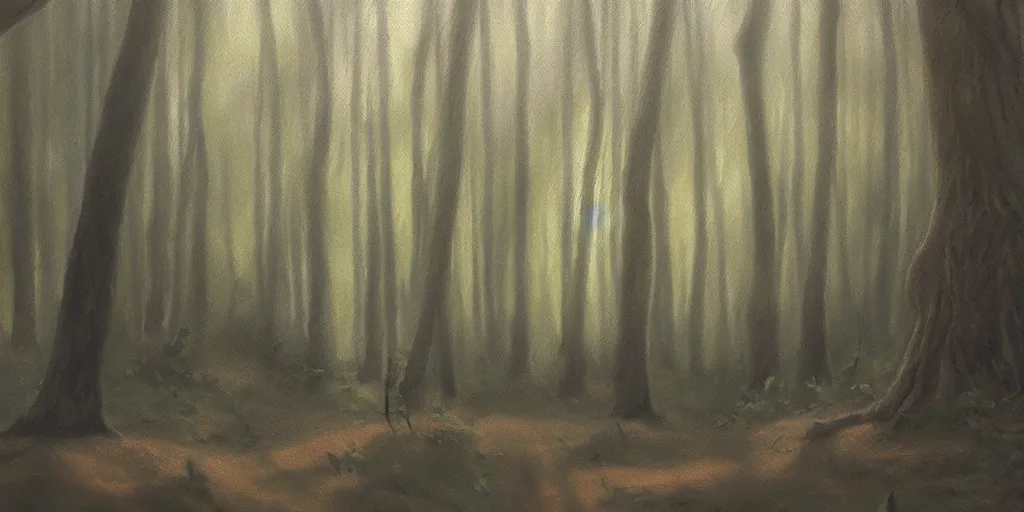 Image similar to Woods, cinematic lighting, detailed oil painting, hyperrealistic, 8k