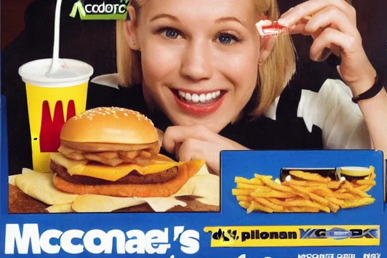 Image similar to mcdonald's cellphone meal, y 2 k cybercore, advertisement photo
