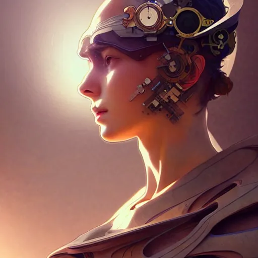 Image similar to futuristic sneakers, steampunk, sculpture, concept art, smooth, sharp focus, illustration, art by artgerm and greg rutkowski and alphonse mucha