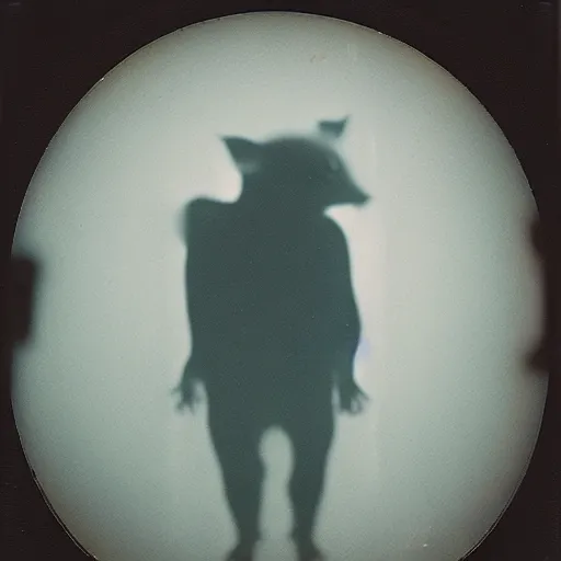 Image similar to ghostly human pig chimera, megalophobia, expired film, old polaroid,