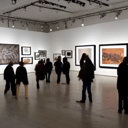 Image similar to Controversial art exhibition at a major New York gallery, hi-res photo, news footage
