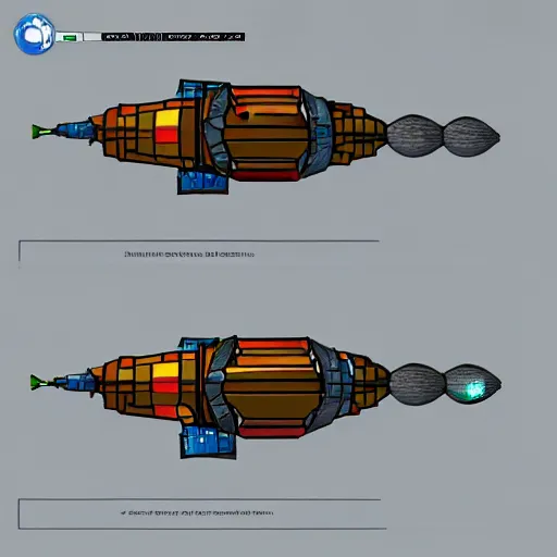 Image similar to scrap mechanic space ship concept art