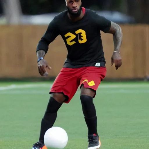 Prompt: Lebron james playing Soccer,8k,