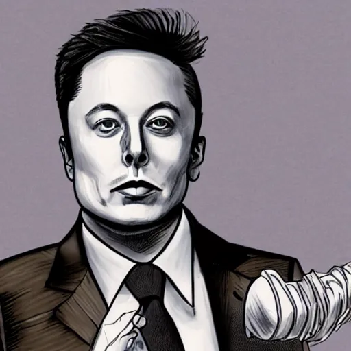 Prompt: an atonomy sketch about the evolution of elon musk
