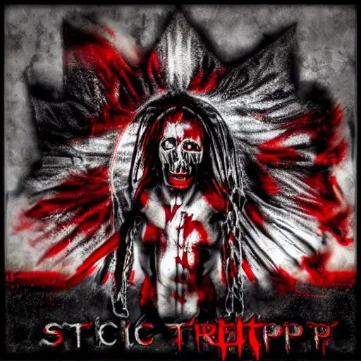 Image similar to Static - X Wisconsin death trip, Album Cover, Realistic, HDR, Clear Image, Man screaming on the front of thr album with the red text on top saying WISCONSIN DEATH TRIP,