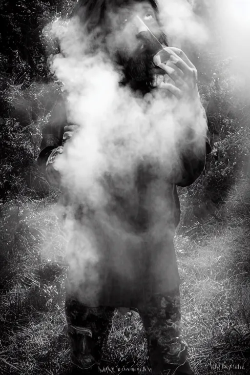 Image similar to mark mann photography, jesus smoking weed