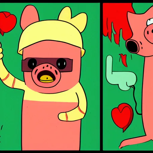 Image similar to pig from adventure time by pendleton ward, adventure time cartoon, adventure time style, adventure time by adam muto