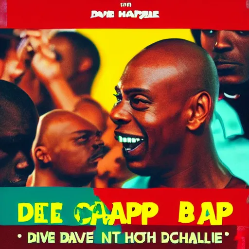 Prompt: the next best jamaican riddims dub trap phonk album cover, half baked movie with dave chappelle