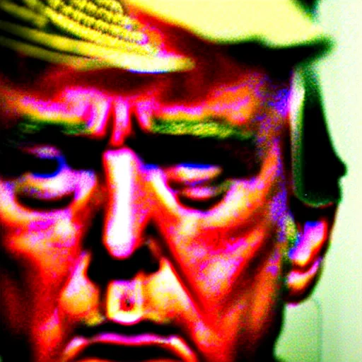 Prompt: a close up shot of donald j trump in prison, award winning photography