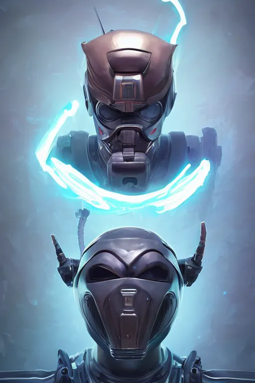 Image similar to epic mask helmet robot ninja portrait stylized as fornite style game design fanart by concept artist gervasio canda, behance hd by jesper ejsing, by rhads, makoto shinkai and lois van baarle, ilya kuvshinov, rossdraws global illumination radiating a glowing aura global illumination ray tracing hdr render in unreal engine 5