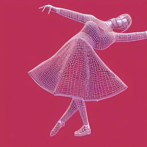 Prompt: a 3d illustration of a beautiful woman dancing