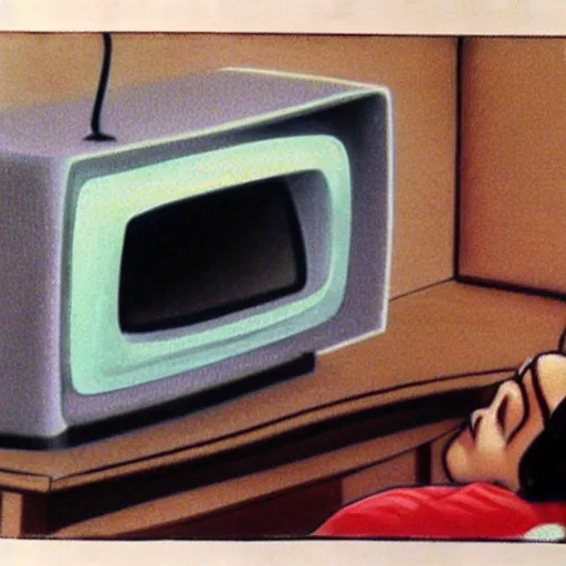 Prompt: kid watching CRT TV, photorealistic