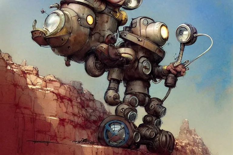 Image similar to adventurer ( ( ( ( ( 1 9 5 0 s retro future robot mouse explorer vehical. muted colors. ) ) ) ) ) by jean baptiste monge!!!!!!!!!!!!!!!!!!!!!!!!! chrome red