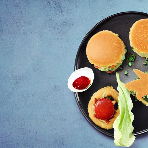 Prompt: an real life of crabby patty in table, real photo, photorealistic, food photography